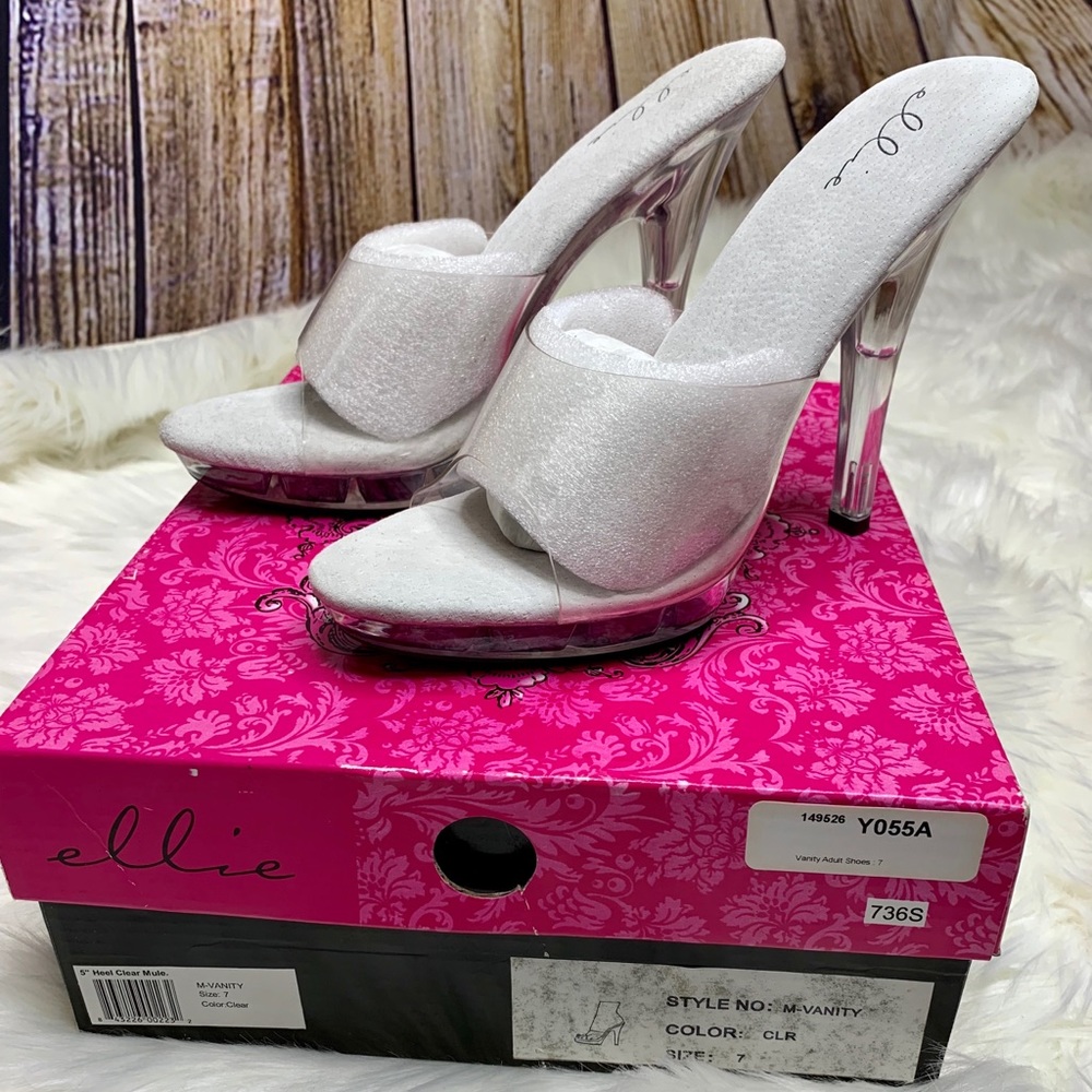 Ellie Clear Platform Heels Shoes NEW